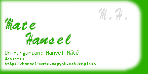 mate hansel business card