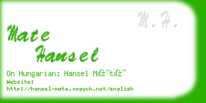 mate hansel business card